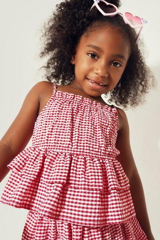Gingham Peplum Top