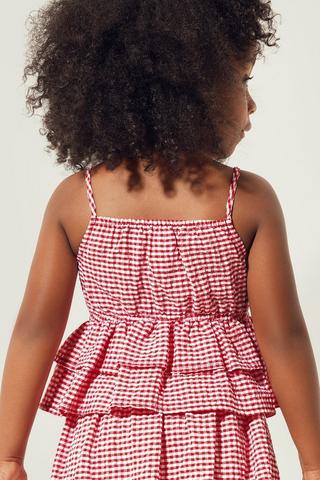 Gingham Peplum Top