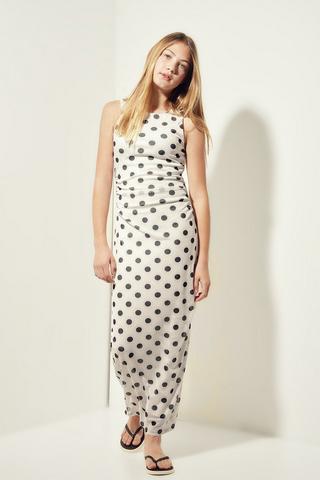 Polka Dot Mesh Bodycon Dress