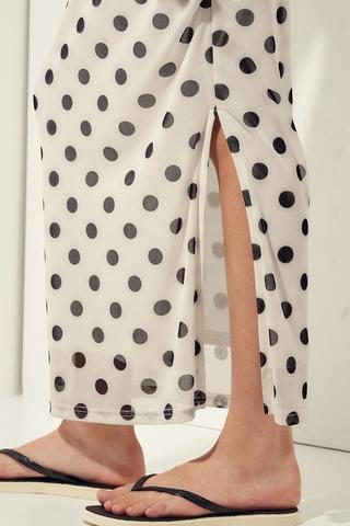 Polka Dot Mesh Bodycon Dress