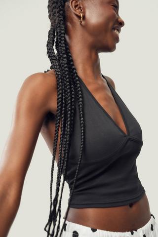 Ribbed Halter Neck Top