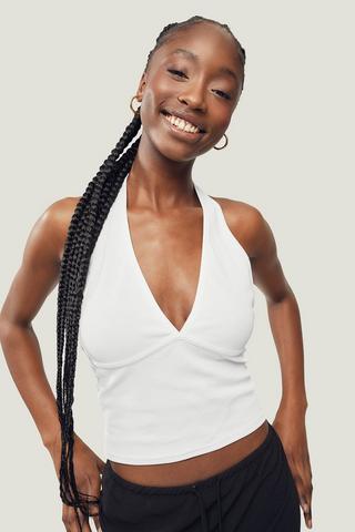 Ribbed Halter Neck Top