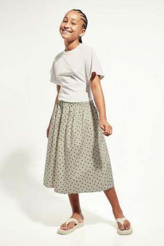 Polka Dot Midi Skirt
