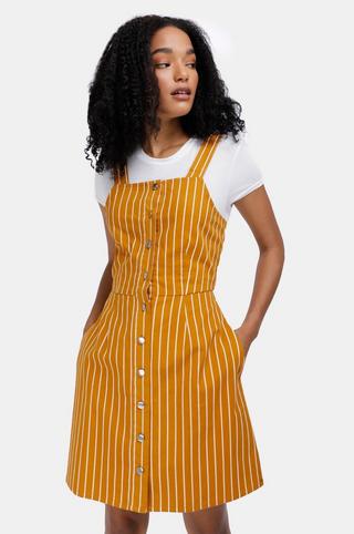 Mustard yellow overall outlet dress