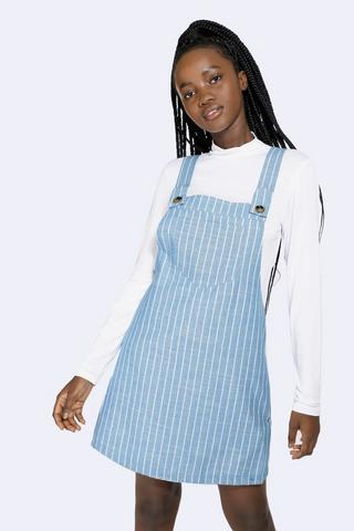 Striped pinafore sale