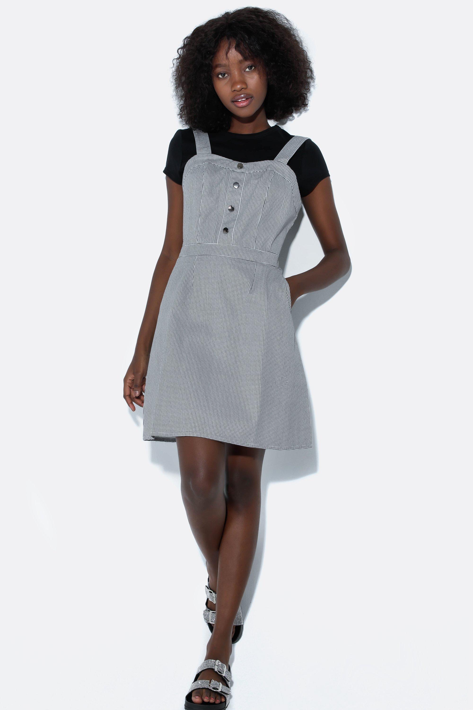 Check Pinafore Dress