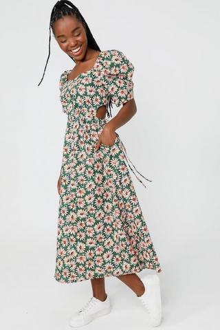 Puff Sleeve Maxi Dress
