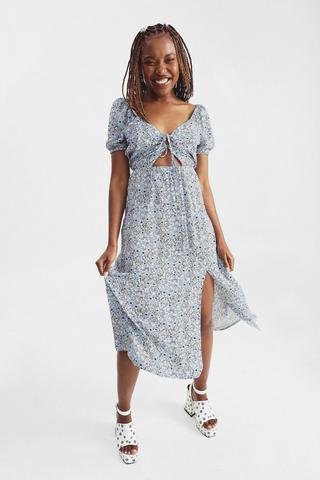 Pattern midi cheap dress