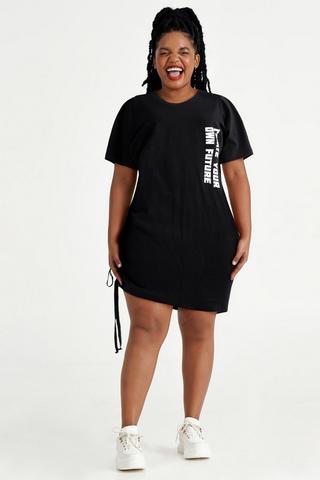 Statement Ruched T-shirt Dress
