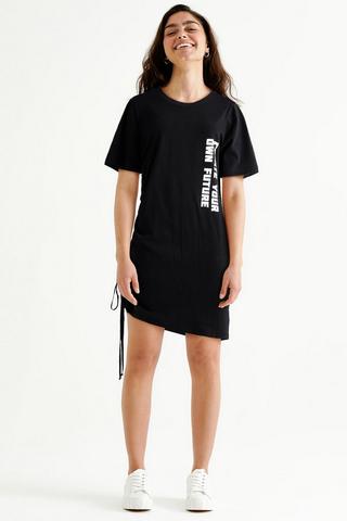 Statement Ruched T-shirt Dress