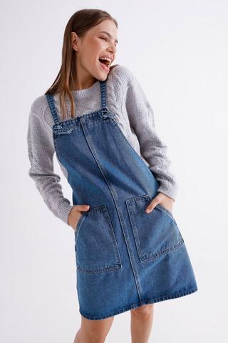 Denim Pinafore Dress