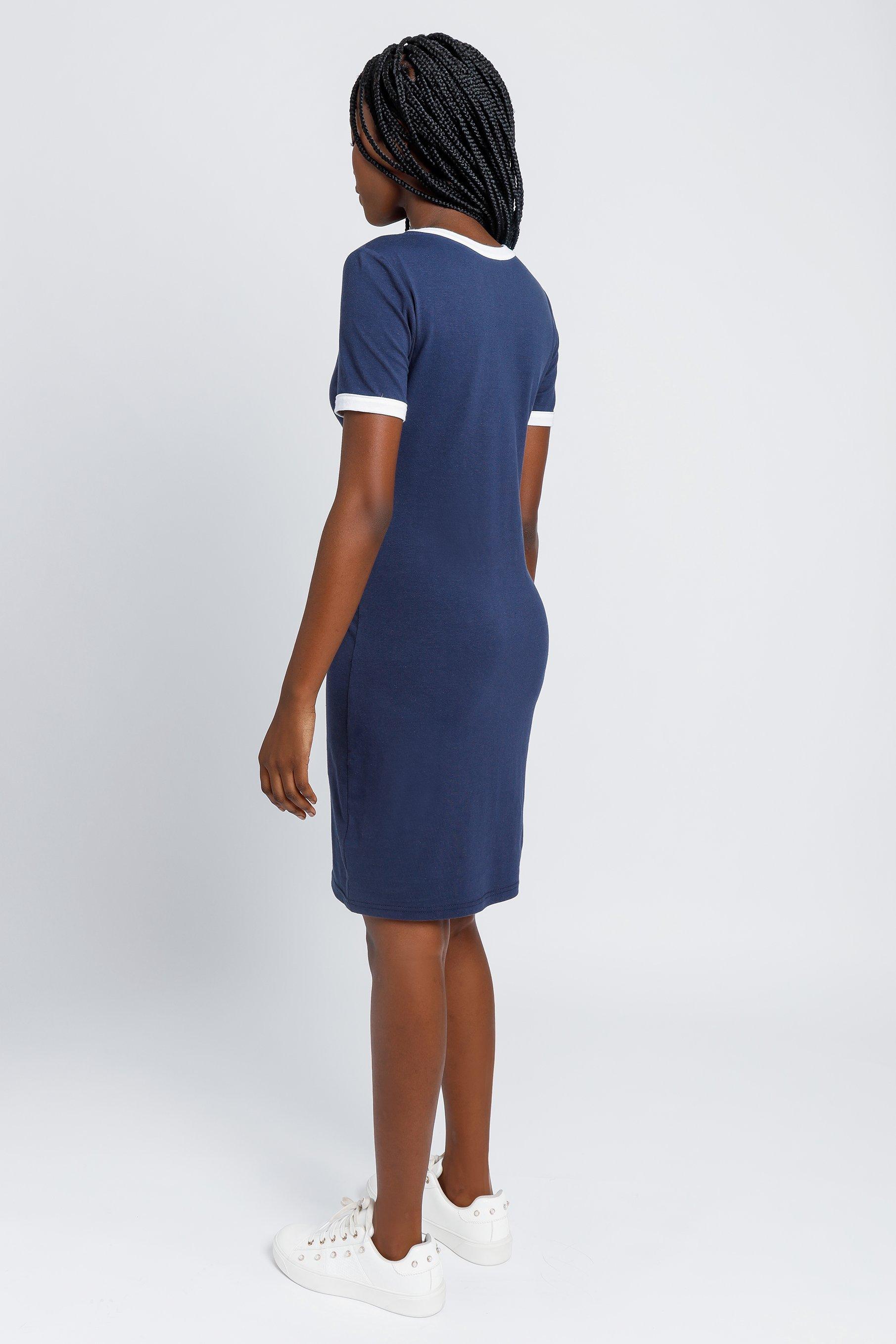 Adidas 3 stripe dress navy store