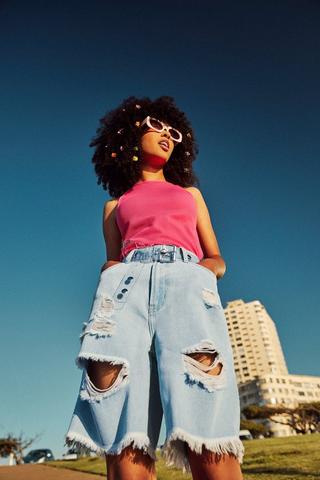 Denim Bermuda Shorts