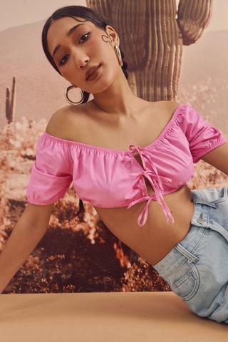 Open Front Poplin Top