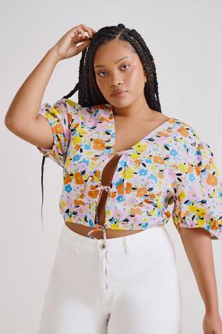 Open Front Poplin Top