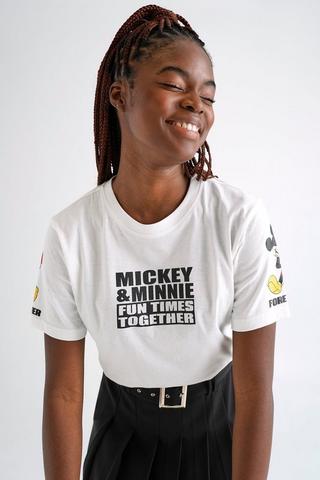 Mickey And Minnie Mouse Graphic T-shirt