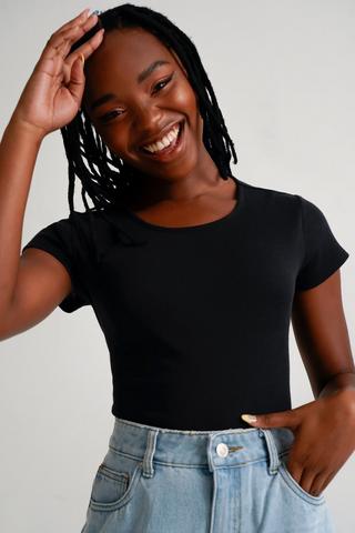 Cut Out Back Crop Top