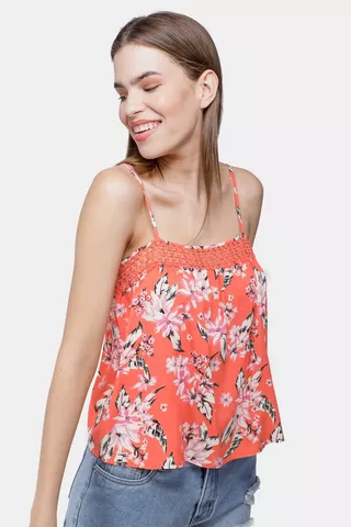Floral Lace Inset Cami