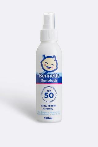 Bennetts Sunblock Spray Spf50 150ml