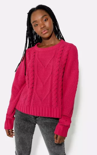 Cable Knit Boxy Pullover