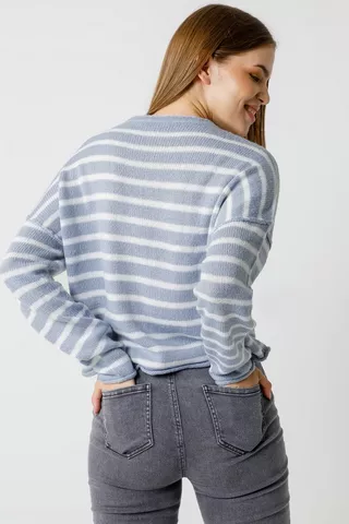 Stripe Boxy Pullover
