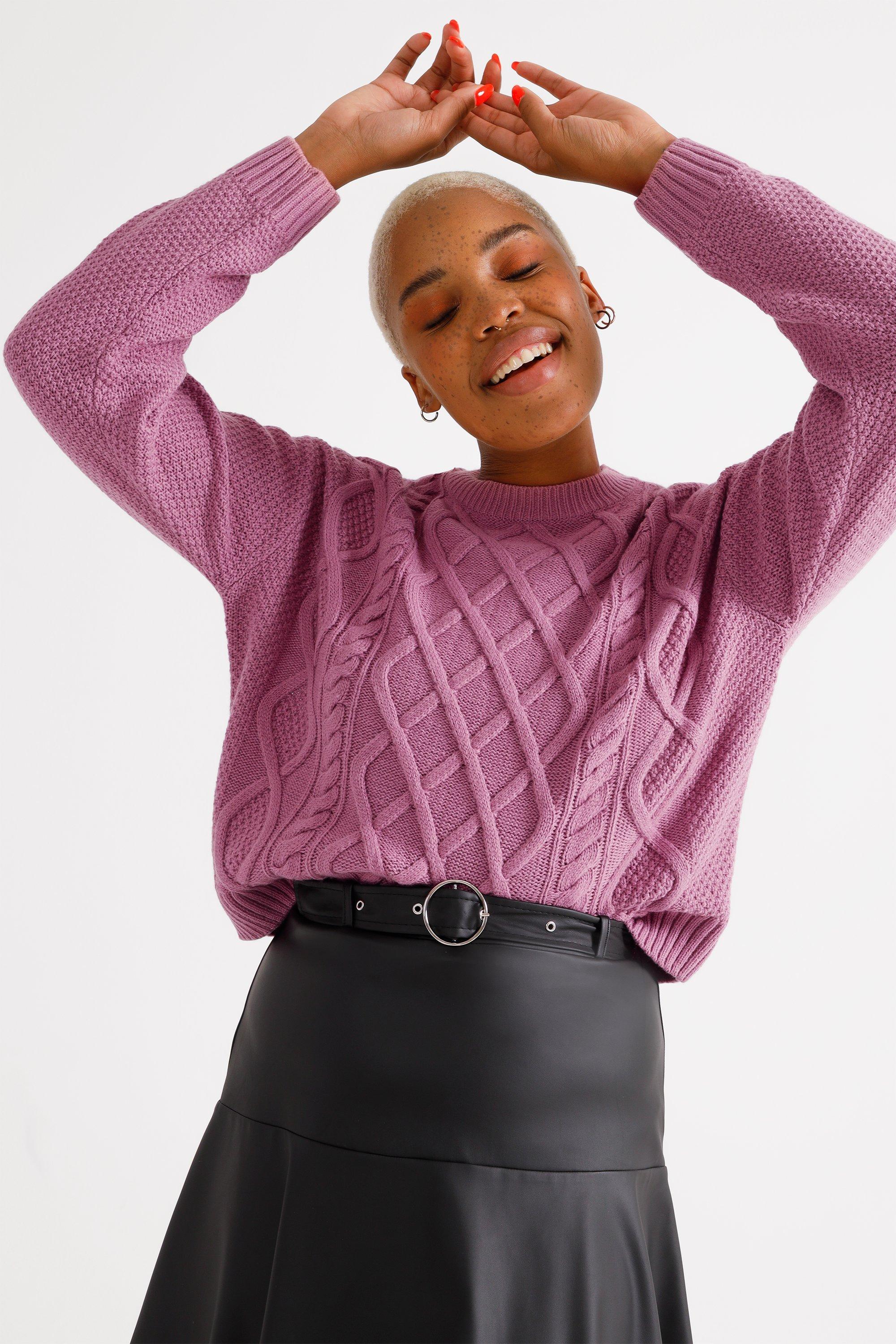 Cable Knit Boxy Pullover
