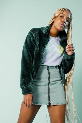 Faux Fur Bomber Jacket