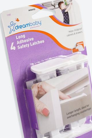 Dreambaby Long Adhesive Safety Latches 4 Pack