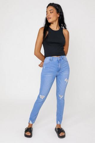 Abraised Tube Jeans