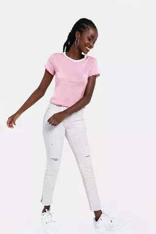 Abraised Skinny Fit Jeans