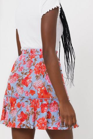 Floral Tiered Mini Skirt