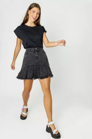 Denim A-line Mini Skirt