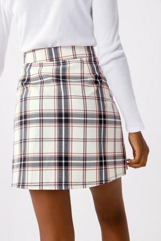 Check Pleated Skirt
