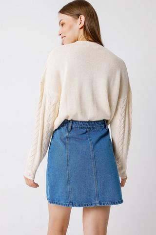 Denim Button Up Mini Skirt