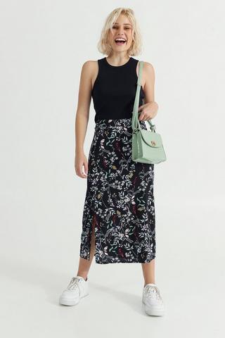 Floral Midi Skirt