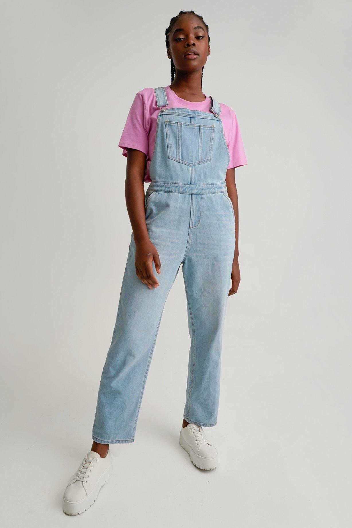 Ladies Light Blue Denim Dungaree