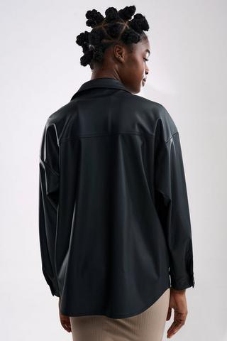 Pleather Shacket