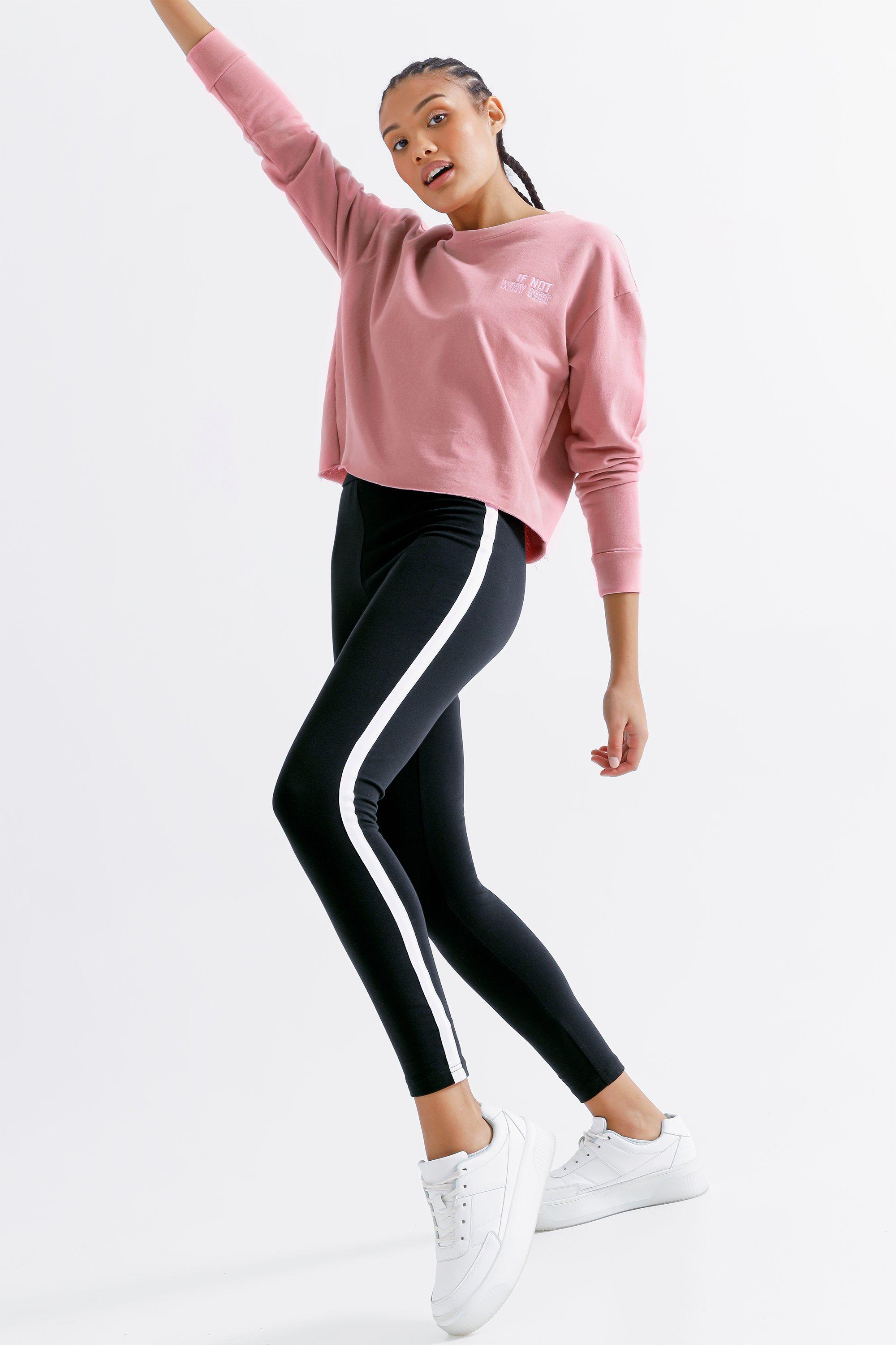 Black leggings hotsell with side stripe