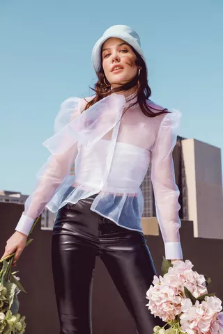 Organza Pussybow Blouse