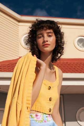 Chenille Knitted Crop Top