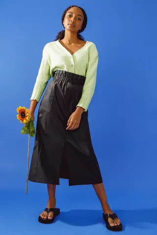 Paperbag Midi Skirt