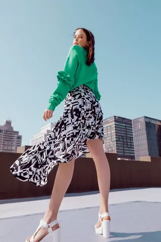 Pattern Asymmetrical Skirt