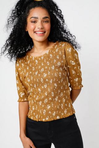 Floral Puff Sleeve Top