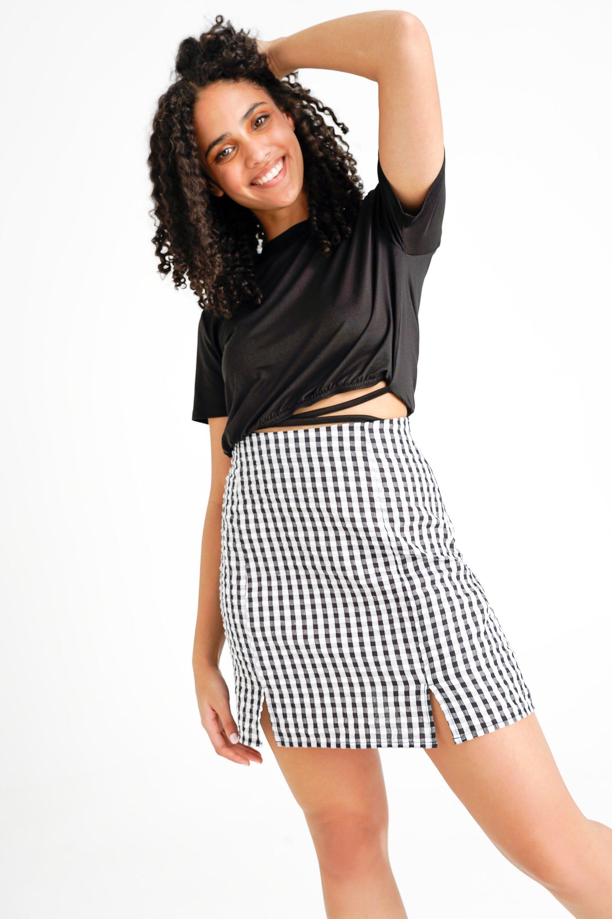 Check Mini Skirt