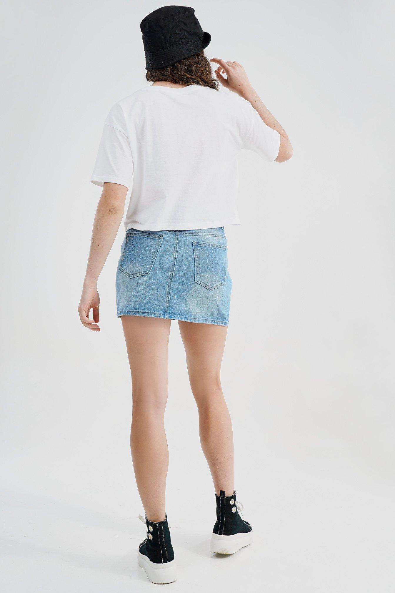 Denim mini skirt mr 2024 price