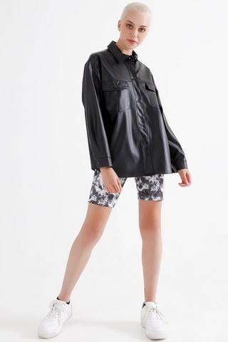Pleather Slouchy Shirt