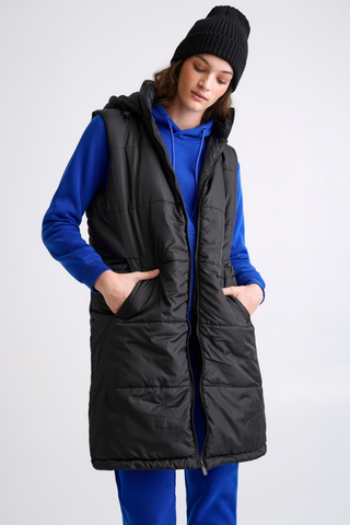Longer Length Sleeveless Puffer