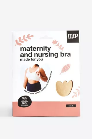 Maternity + Nursing Bra Large Beige