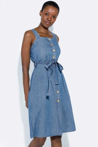 Denim Button Up Midi Dress