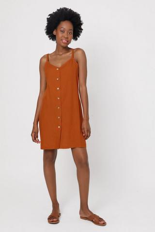 Button front shift outlet dress